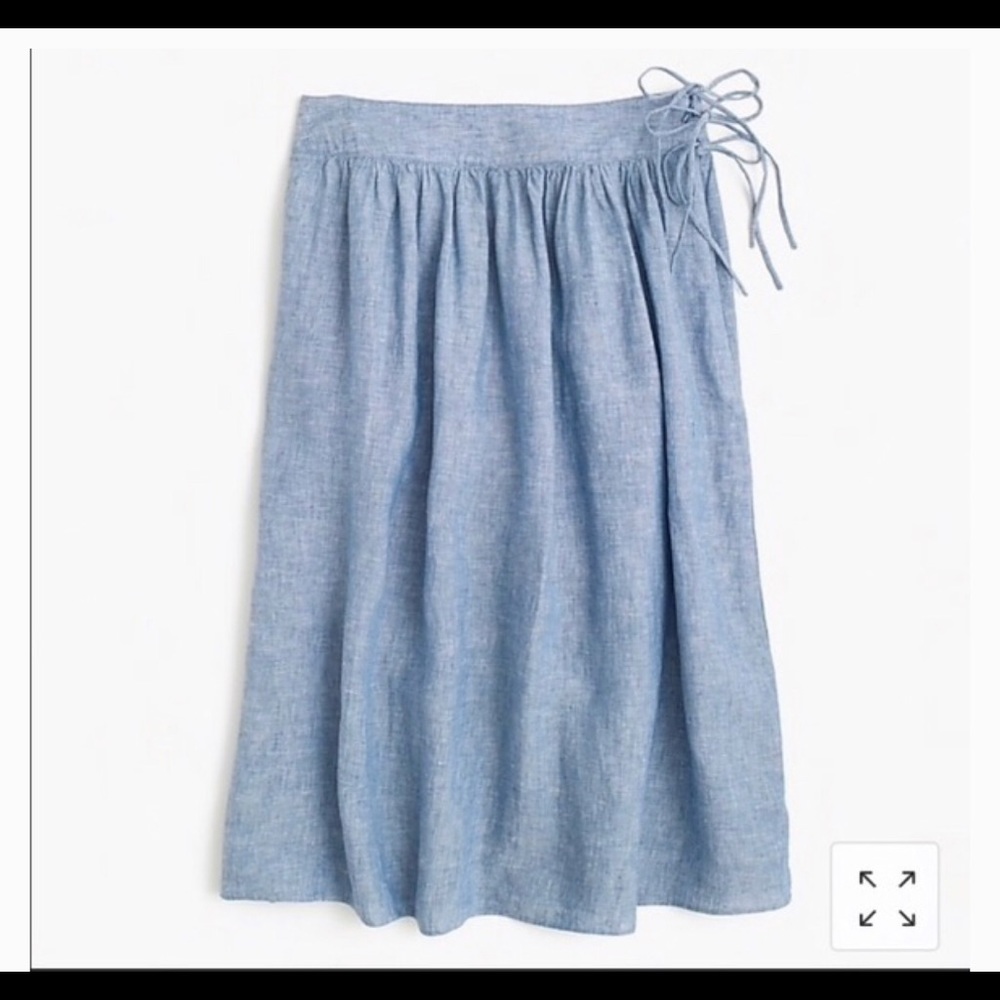 Jcrew linen midi skirt